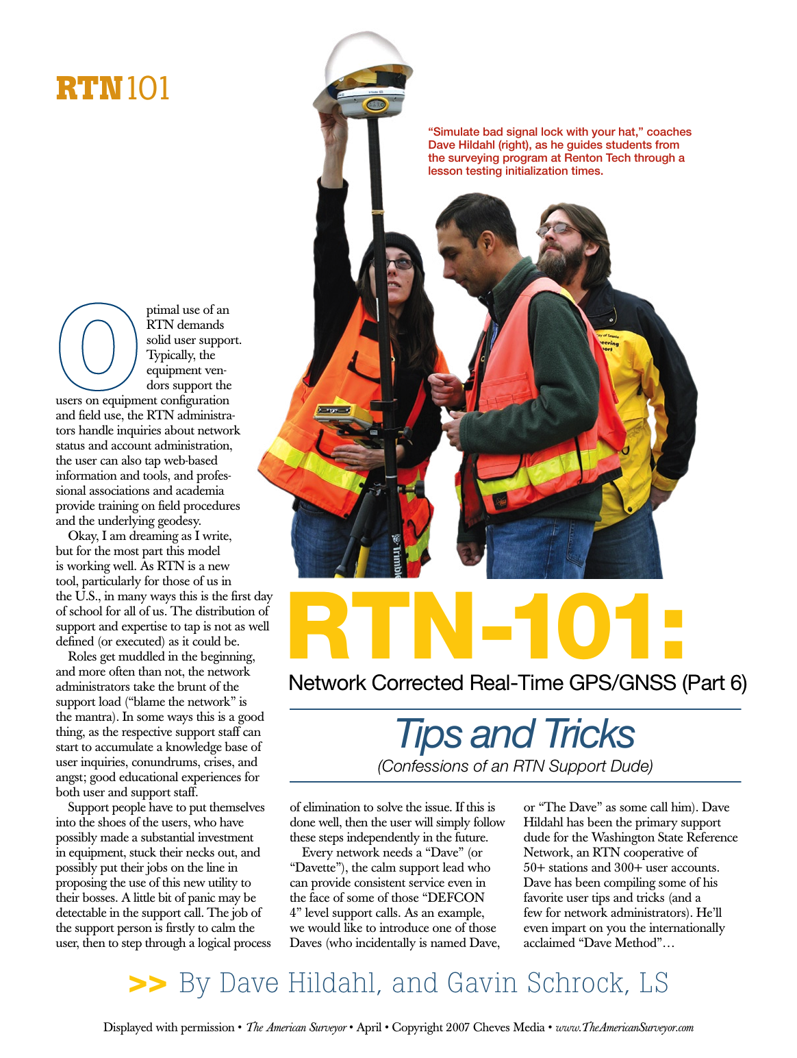 Network Corrected Real-Time GPS/RTN – User Tips (Part 6)