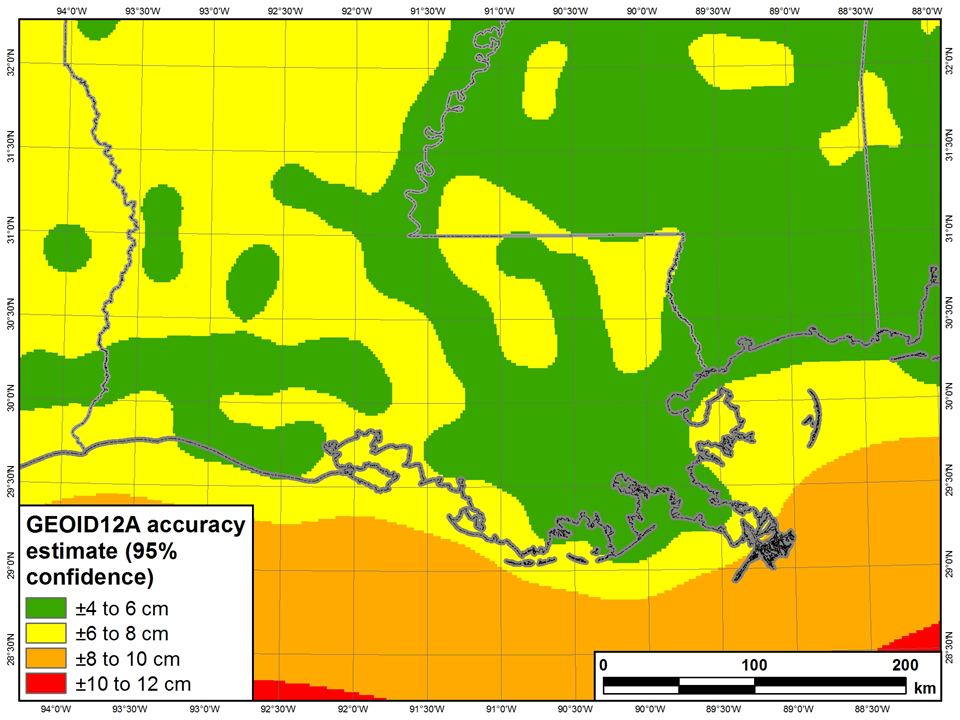 GEIOD problem of ± 4 to 8 cm in Louisiana